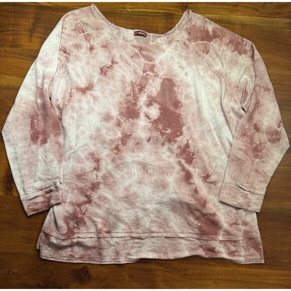 T Party Fashion Tops - T Party Women’s Plus Size Pink Tie Dye Pullover Sweatshirt Sz 3X